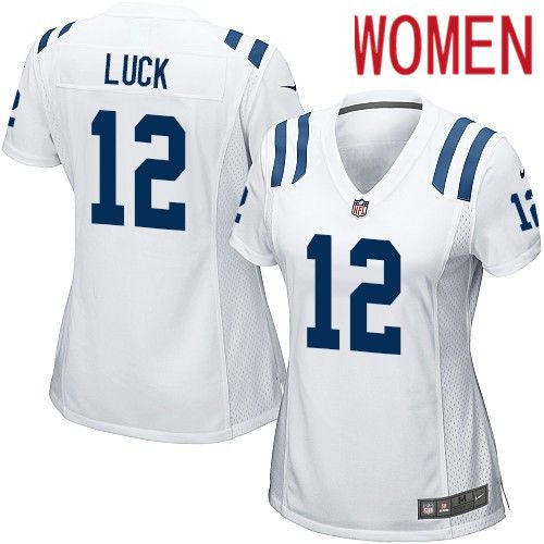 Women Indianapolis Colts #12 Andrew Luck Nike White Game Player NFL Jersey->women nfl jersey->Women Jersey